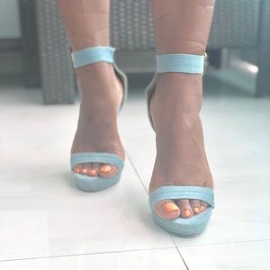 Light blue Denim heels
